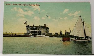 Toledo Yacht Club Lagoon Toledo  Ohio 1910 to Ann Arbor Michigan Postcard H18