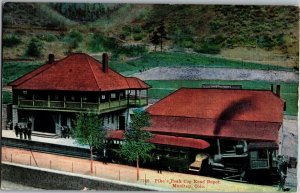 Pike's Peak Cog Road Railroad Depot Manitou CA Vintage Postcard T38