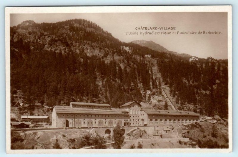 RPPC  CHATELARD VILLAGE, Switzerland~ L'Usine Hydroelectrique FUNICULAR Postcard