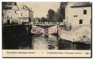 Postcard Old Bridge was destroyed Pecquigny Somme destryed bridge at Pecquign...