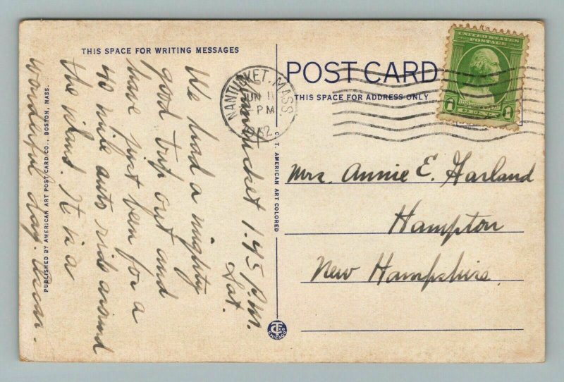 1932 Saul's Hills Nantucket Sand Walk Beach Massachusetts MA Postcard