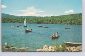 Water Sport, Pleasurecraft, Lake Scene, Somewhere, USA, Vintage Postcard