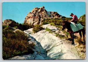 Man on Horse Italy Island of Ischia Mount Epomeo 4x6 Vintage Postcard 0147