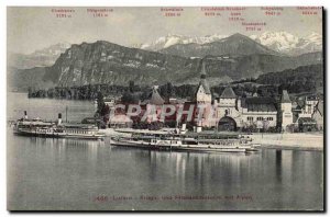 Switzerland Old Postcard Luzern Kriegs und mit Alpen Friedernemuseum