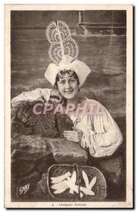 Old Postcard The Sands of Olonne suit sablais Folklore Costume