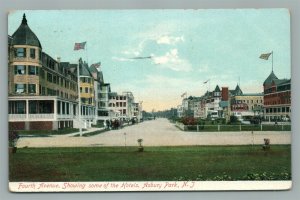 ASBURY PARK NJ FOURTH AVENUE 1907 ANTIQUE POSTCARD