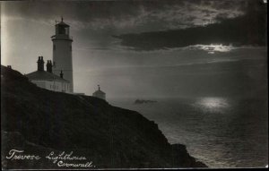 Cornwall UK Trevose Lighthouse Real Photo Postcard