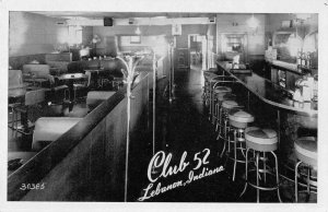 Lebanon Indiana Club 52 Bar Interior Vintage Postcard AA44892