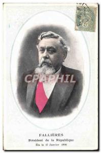 Postcard Old Fallieres President of the Republic