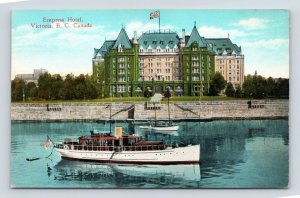 View of Empress Hotel From Water Victoria BC Canada UNP DB Postcard L14