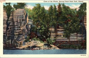 Postcard PARK SCENE Starved Rock State Park Illinois IL AI0956