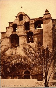 Vtg Bell Tower San Gabriel Mission California CA Unused Postcard