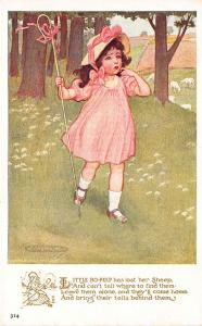 Signed Maria Kirk Little Bo-Peep has lost Her Sheep #314 Postcard