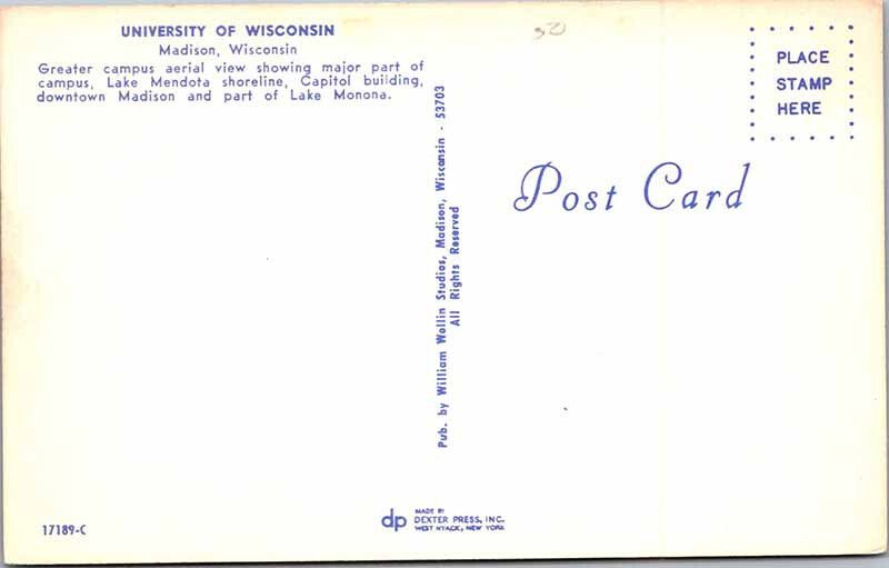 Postcard SCHOOL SCENE Madison Wisconsin WI AM4936