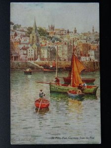 Channel Islands GUERNSEY St. Peter Port Artist H.B. Wimbush - Old Postcard