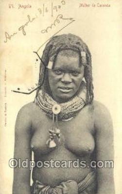 Angola Mulher de Caconda African Nude Nudes Postcard Post Card Unused