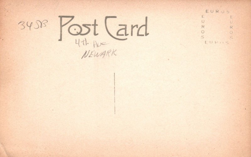 Vintage Postcard Real Photo Road Way 4th Avenue Street Newark New Jersey PRRC