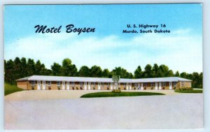 MURDO, South Dakota SD ~ Roadside MOTEL BOYSEN 1963 Jones County  Postcard