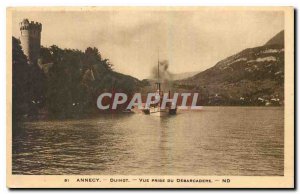 CARTE Postale Old Annecy Duingt View from boat Debarcadere