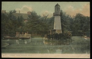 Palmer Park (lighthouse), Detroit, MI. H.L. Woehler UDB postcard. Pre-1907