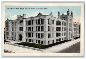 Oklahoma City High School Building Exterior Scene Oklahoma City OK Postcard