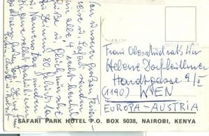 Kenya, Safari Park Hotel, Nairobi, used Postcard 