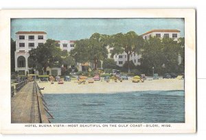 Biloxi Mississippi MS Postcard 1915-1930 Hotel Buena Vista Beach View