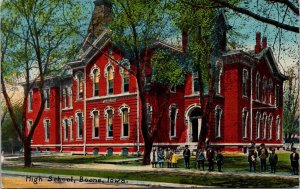 High School, Students Boone Iowa Postcard 1917
