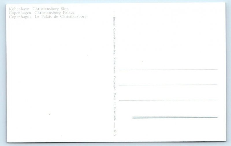 Christiansborg Palace COPENHAGEN Denmark Postcard