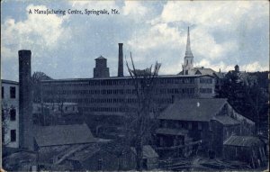 Springvale Maine ME Factory Birdseye View 1900s-10s Postcard