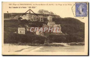 Old Postcard Trestrignel range in Perros Guirec Beach and Villa La Riva Bella...