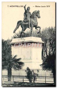 Old Postcard Montpellier Louis XIV Statue