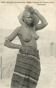 PC CPA ETHNIC NUDE FEMALE SOUDAN FEMME DE TOMBOUCTOU Vintage Postcard (b25675)