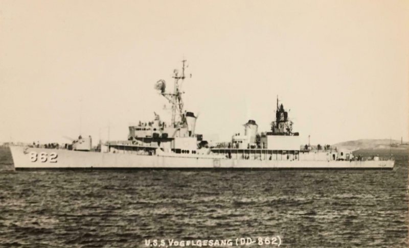 RPPC U.S.S. VOGELGESANG (DD-862) Navy Destroyer Military c1940s Vintage Postcard