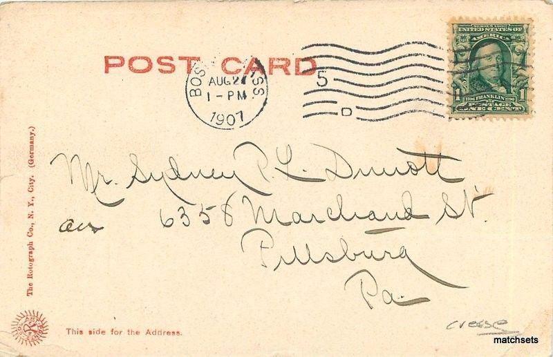 1907 Terrace Master Hill Franklin Park Boston Massachusetts Rotograph 4044