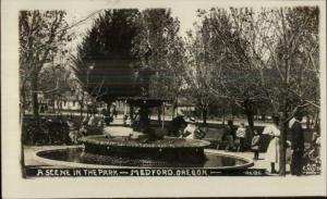 Medford OR A Scene in the Park c1910 Real Photo Postcard