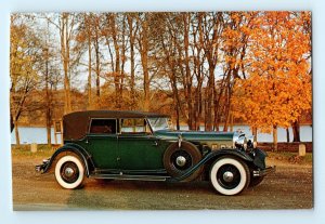 1932 Lincoln Model KB 4-pass Convertible Sedan Chrome Photo Postcard #122304 