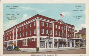 Ohio Gallipolis Hotel Lafayette 1945 Albertype