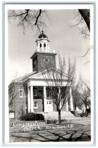 c1940's Congregational Church Vermillion South Dakota SD RPPC Photo Postcard