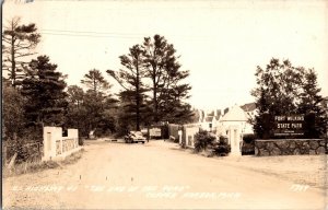 RPPC Hwy 41 Into Fort Wilkins State Park, Copper Harbor MI Vintage Postcard M42