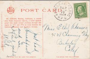 El Garces New Santa Fe Hotel Needles CA Ashfork RPO c1909 Postcard E40 