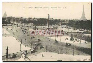 Old Postcard Paris Concorde Square