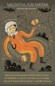 Valentina Tereshkova Female Science Engineer Space Cosmonaut Postcard