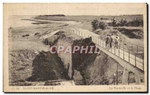 Postcard Old Saint Martin de Re La Passerelle and the Beach