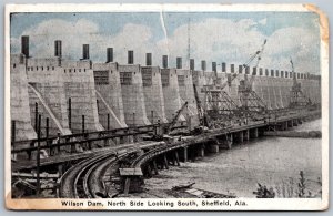 Vtg Sheffield Alabama AL Wilson Dam Construction 1920s View Old Postcard