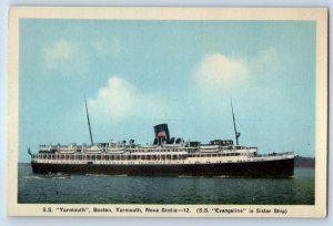 Boston Yarmouth Nova Scotia Canada Postcard S.S. Yarmouth c1940's Unposted