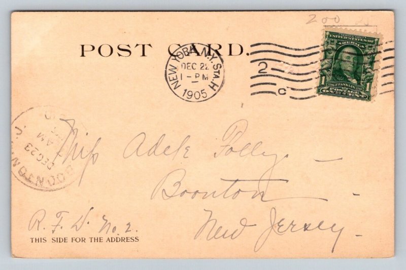 1905  Christmas Xmas Greetings   Postcard