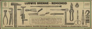 German Woodworking Tools Ludwig Brenne Remscheid Illustrated Adv Koln PC