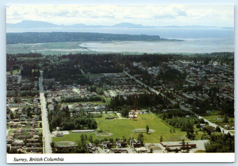 SURREY, British Columbia Canada ~ AERIAL VIEW Unwin Park, Mud Bay 4x6 Postcard