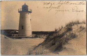 RPPC Light House From Old Ipswich MA Undivided Back Vintage Postcard E73